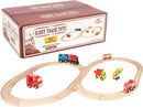 52-Piece Wooden Train Track Expansion Set - 18 Feet with 5 Unique Sections