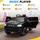 12V Kids Electric Ride-On Truck with Remote Control, Bluetooth, and LED Wheels - Black