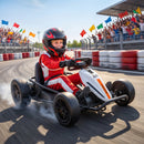 Qaba 24V Dual Motor Electric Drift Go Kart for Kids Ages 6 and Up, White