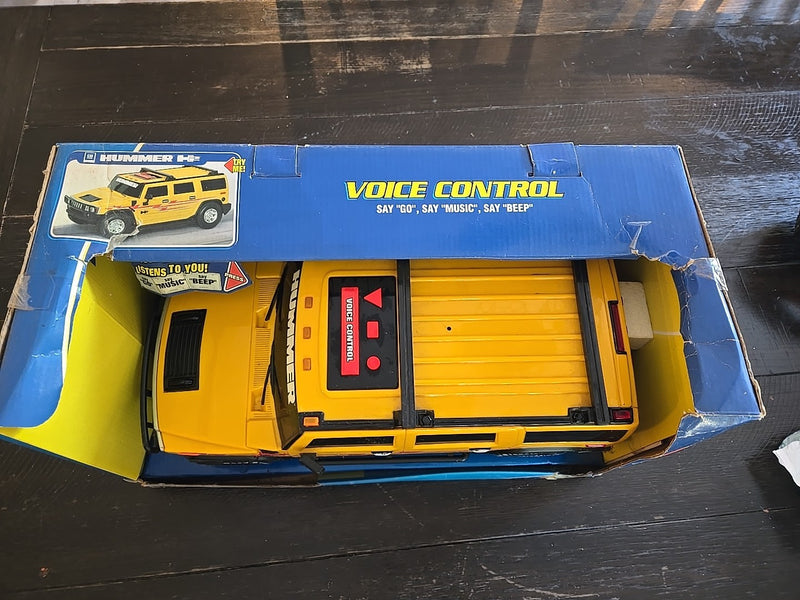 Yellow 2004 Hummer H2 Road Ripper Toy with Voice, Lights, and Horns - Fully Functional