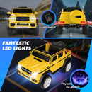 JOYLDIAS Yellow 12V Electric Truck Toy for Kids with LED Lights, Music, and Remote Control
