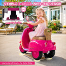 12V Electric Scooter for Kids with Backrest, Music, and Bluetooth - Red, Ages 3-6