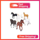 Battat Terra Realistic Horse Figurine Set - 6 Plastic Animal Models