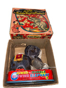 Vintage 1950s Japanese Battery Operated Jumbo Bubble Blowing Elephant Toy in Tin Litho