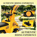 Dual-Function Kids Ride-On Digger Tractor with Pulling Cart for Outdoor Fun