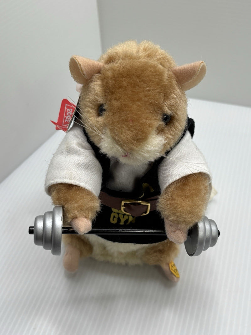 Dancing Hamster Weightlifter Toy with Gym and Music Features