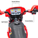 Red Electric Dirt Bike for Kids with Training Wheels, Headlight, and Music, Ages 5-8