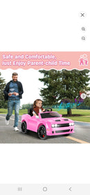 Dodge SRT Pink 12V Kids Ride-On Car with Parental Remote Control for Complete Supervision