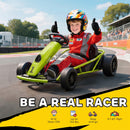 24V Kids Drift Go Kart, Green, with Speed Up to 8.1 MPH
