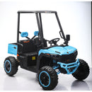 24V 4WD Blue Kids Golf Cart Ride-On with Remote Control, LED Lights, Sounds, and Two Seats