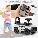 OLAKIDS White Police Car Ride-On Toy for Toddlers Aged 1-3