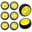 8 Piece TT Motor Wheel Replacement Set for Smart Car Robot 1:48 Model