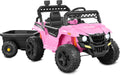 Kids 12V Electric UTV Ride-On Car with Trailer and Parental Control