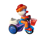 Musical Clown Stunt Tricycle for Children, Battery-Powered Fun