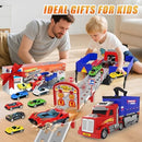 Race Track Adventure Set with 6 Metal Cars, Lights & Sounds | Compact Design