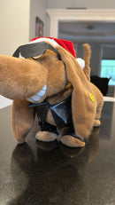 Dancing Dachshund Plush Toy with Santa Hat and Sunglasses