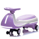 12V Purple Electric Wiggle Car for Kids with Bluetooth Music and 5MPH Speed