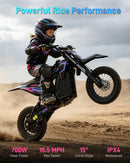 QWAYQ 36V Kids Electric Dirt Bike, 700W Peak Power, 15.5 MPH, 13.7 Mile Range