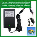 12V Children's Electric Ride-On Car Charger with Indicator Light