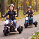 Pink 6V Children's Motorcycle with Music, Stories, LED Lights, Accelerator Pedal, and Three Wheels