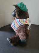 90s Magogo Macarena Animated Gorilla - Brown w Rainbow Shirt & Green Hat, Works