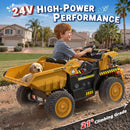 ANPABO 24V Electric Yellow Dump Truck with Remote Control and Dump Bed