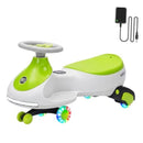 12V Rechargeable Wiggle Car with Pedal and Swing for Kids - Grey