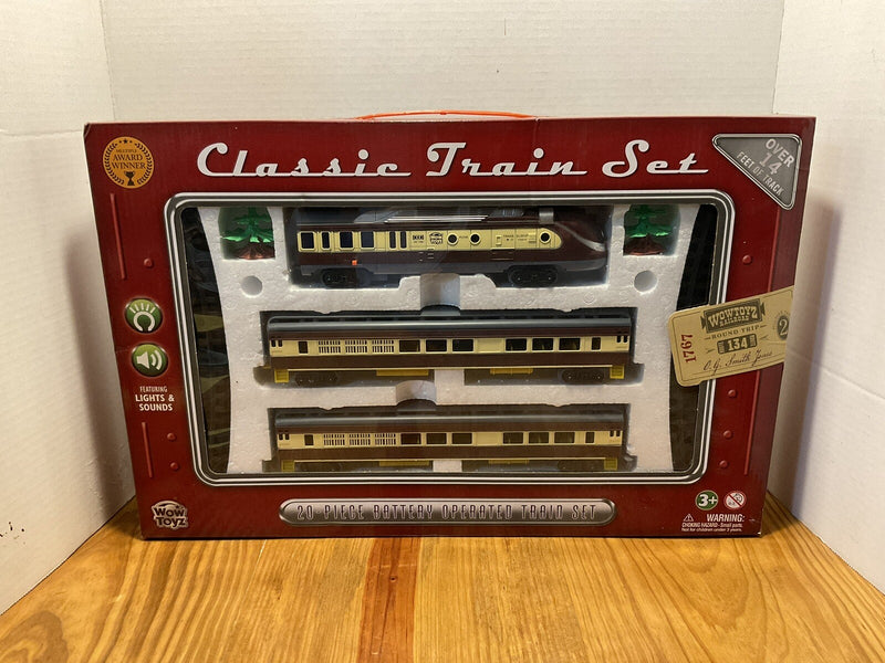 20-Piece Classic Battery-Operated Aero Passenger Train Set with Lights and Sounds