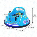Navy 12V Remote Control Bumper Car for Kids with LED Lights and Music