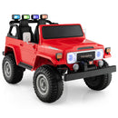 Red 12V Battery Operated 2-Seater Ride-On Car with 3-Point Seat Belts and Doors