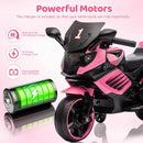 Pink Electric Ride-On Motorcycle for Kids with Training Wheels