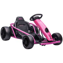 Pink 24V Electric Drift Go Kart for Kids Ages 8-12 with Dual Speed Options