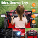 OROFULL Red 12V Electric Ride-On Car with Remote and Music for Toddlers