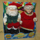 NEW MR. & MRS. SANTA CLAUS BATTERY-POWERED SINGING AND DANCING FIGURES
