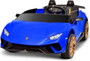 Blue 24V Electric 4WD Two-Seater Kids Ride-On Car Inspired by Lamborghini