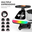 Rechargeable 12V Wiggle Car for Kids with Pedal and Display in Black and White