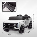 12V White Cadillac Escalade IQ Kids Ride-On Truck with Remote Control for Two