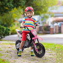 12V Pink Kids Motorcycle with Twist Grip Throttle and Rear Suspension