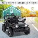Black 12V Remote-Controlled Electric Truck for Kids