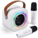 Children's Karaoke Set with Dual Wireless Microphones, Premium Singing Toy in Off White