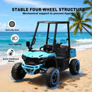 24V 4WD Blue Kids Golf Cart Ride-On with Remote Control, LED Lights, Sounds, and Two Seats