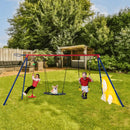 5-in-1 Rainbow Color Swingset with Textilene Swing and Tree Design