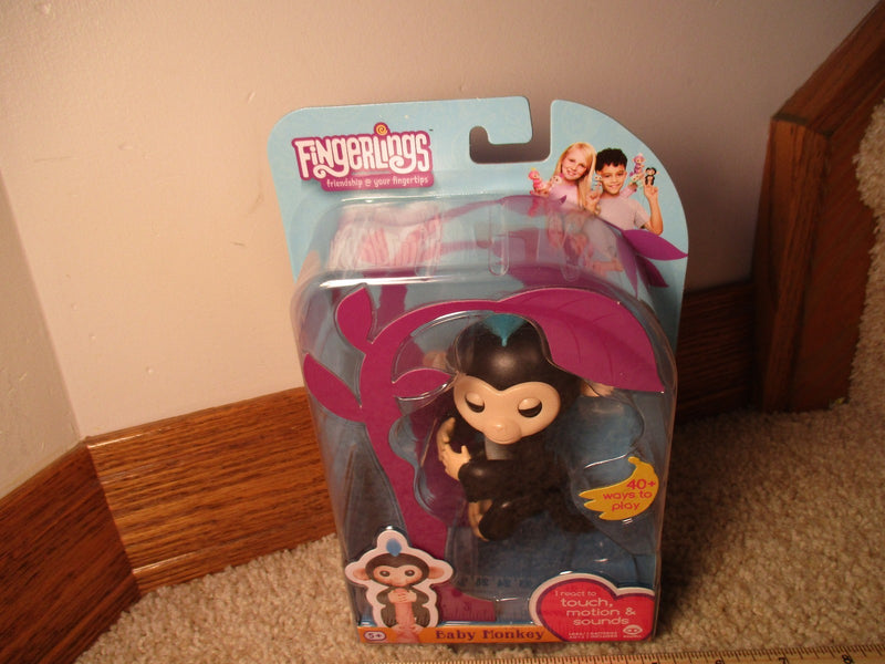 Fingerlings Black Finn Baby Monkey Interactive Pet Toy in Box