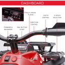 12V Electric ATV Quad for Kids with LED Lights and Wide Wheels in Red