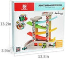 Wooden Race Track Set with Parking Area: Perfect Present for Kids Aged 2-4
