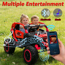24V 400W Children's Electric UTV with Remote Control, 4-Wheel Suspension, Bluetooth Sound, and LED Lighting