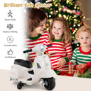 Costzon Vespa-Inspired Ride-on Scooter for Toddlers with Training Wheels, White