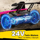 Children's Pink Electric Drift Kart with Dual Motors and Soft Start, 24V 7AH, 8.1 MPH