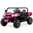 Pink 12V 2-Seat Electric UTV Dump Truck with Remote Control and Dump Bed Shovel