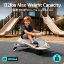 Gotrax WG1 Kids Electric Wiggle Car - 12V Battery - Gray - 120 Minutes of Fun